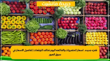 قفزة جديدة.. أسعار الخضروات والفاكهة اليوم تخالف التوقعات تفاصيل الأسعار في سوق العبور 1